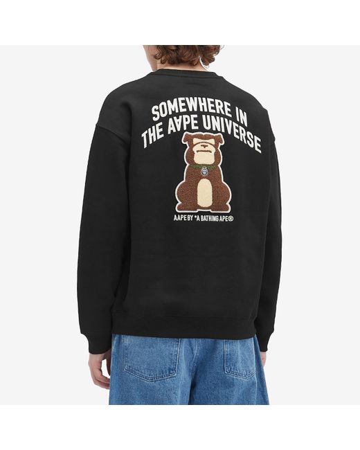 Aape By A Bathing Ape Black Aape Unvs Dog Sweatshirt for men