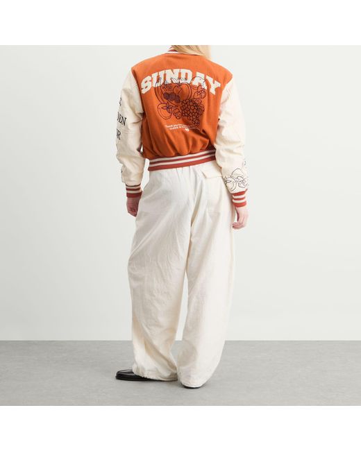 SUNDAYFRUITMARKET Orange Golden Hour Varsity Jacket