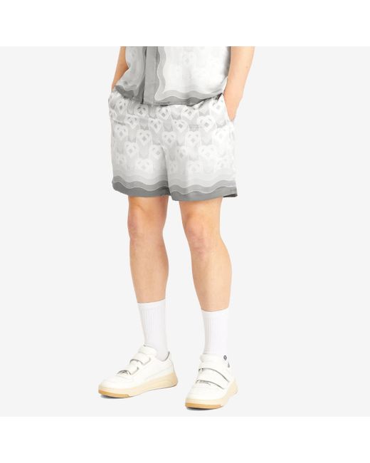 Casablanca White Gradient Monogram Drawstring Shorts for men