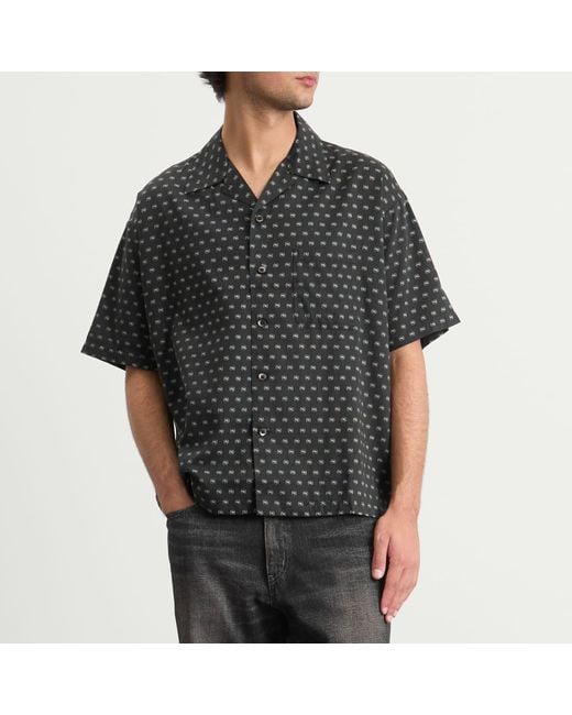 Neighborhood Black Monogram Pattern Hawaiian Shirt for men