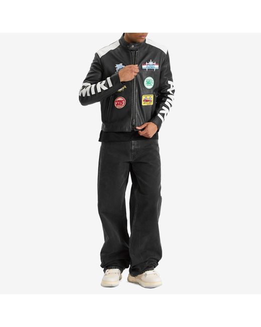 Amiri Gray Patch Racer Jacket for men