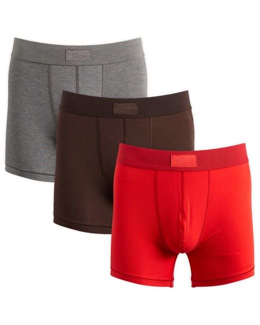 Skims Red Cotton Boxer Brief 3" for men