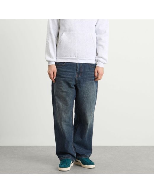 Butter Goods Blue Blotch Baggy Denim Jeans for men