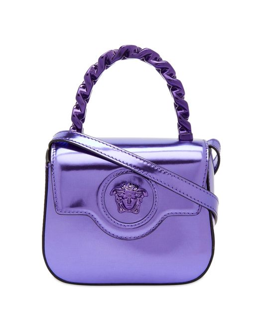 Versace Purple Mini Top Handle Medusa Bag