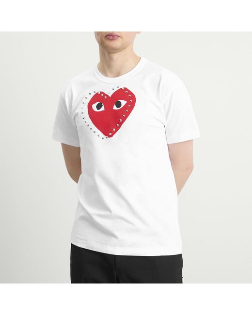 COMME DES GARÇONS PLAY Red Studded Large Heart T-Shirt for men