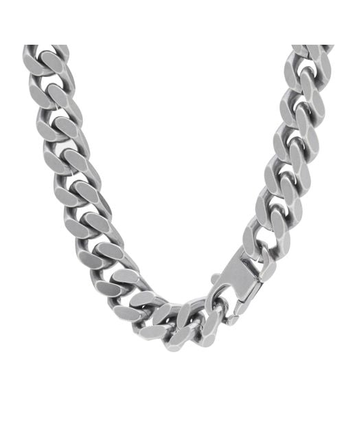 Maison Margiela Metallic Mm6 Id Tag Curb Necklace for men
