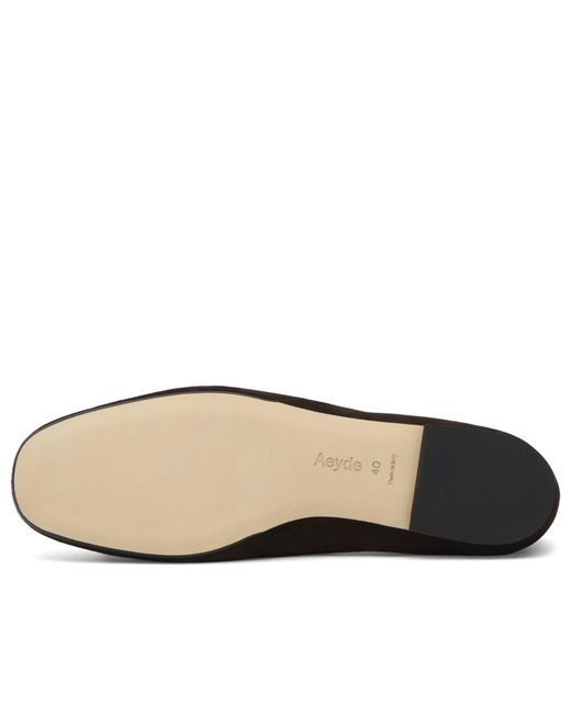 Aeyde Black Tiby Suede Ballet Flats