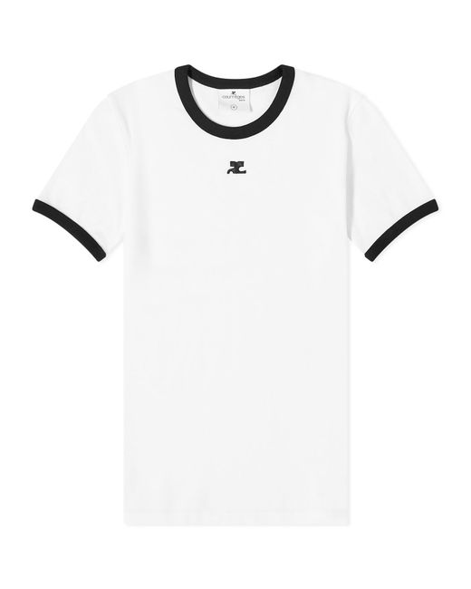 Courreges White Reedition Contrast T-Shirt Heritage