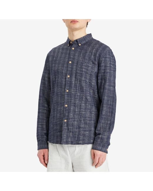 Folk Blue Stripe Relaxed Shirt for men