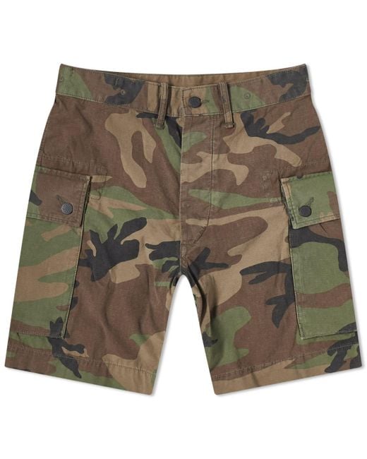 RRL Green Camo Shorts for men