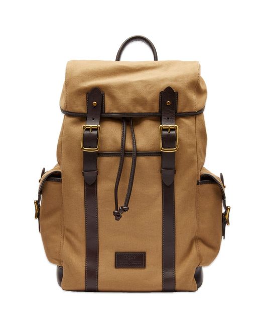 Polo Ralph Lauren Brown Canvas & Leather Backpack for men
