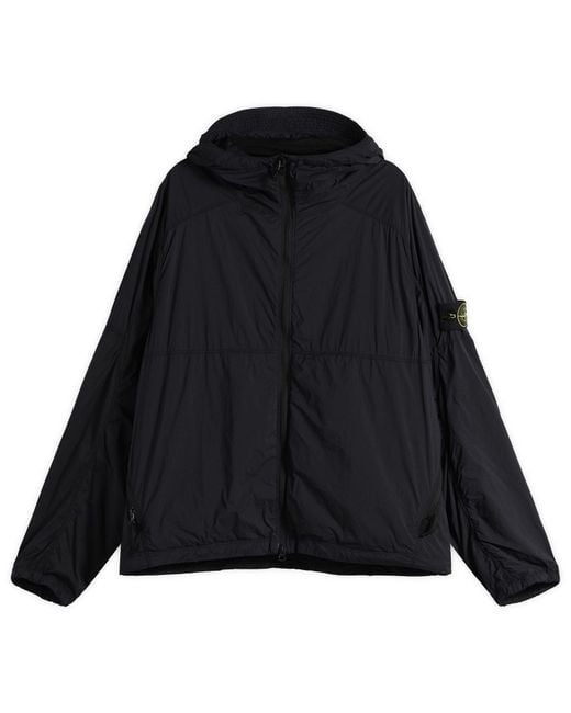 Stone Island Black Ultralight Nylon Stretch-Tc Hooded Jacket for men