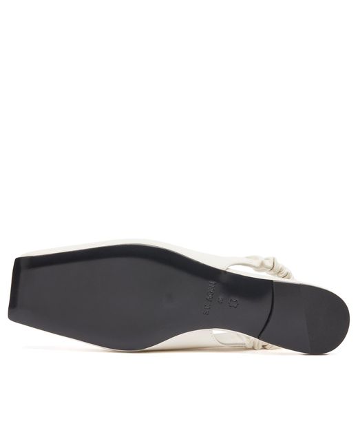 St. Agni White Envelope Sling Back Flats