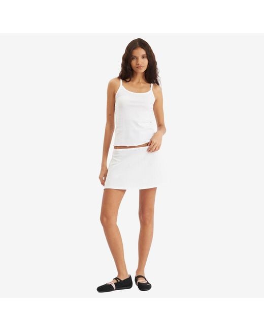 Skims White Drop Needle Pointelle Cami Top