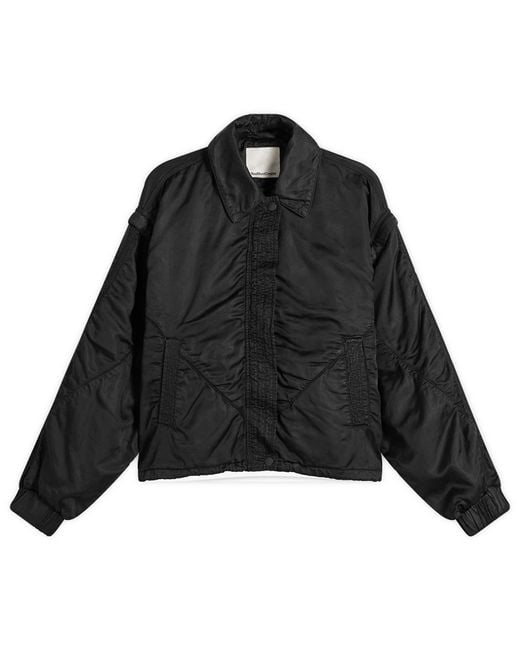 YMC Black Heath Bomber Satin Jacket