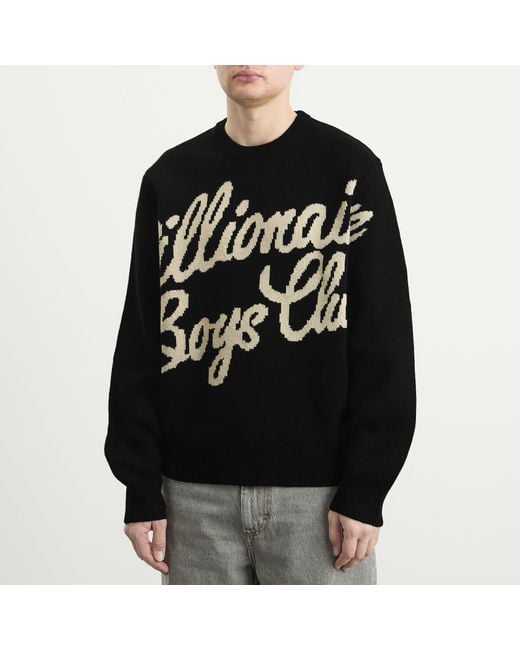 BBCICECREAM Black Script Knitted Sweater for men