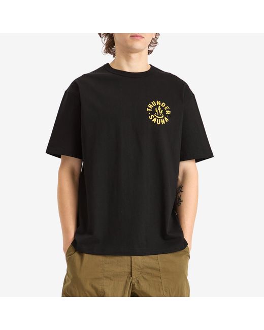 FRIZMWORKS Black Thunder Sauna Signboard T-Shirt for men