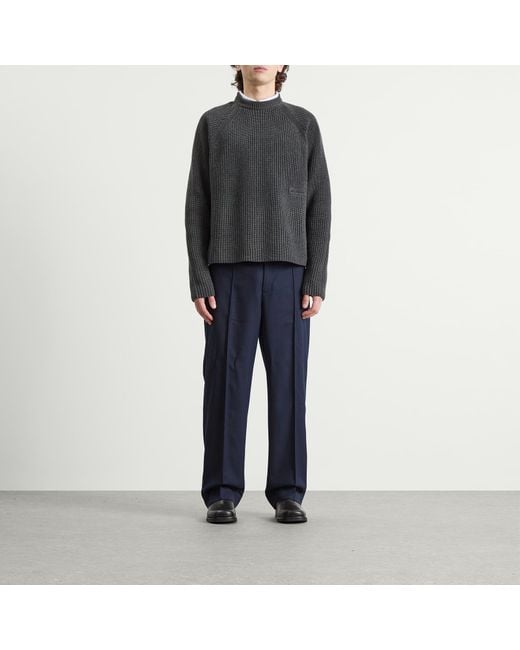 About Blank Blue Everyday Pleated Trouser for men