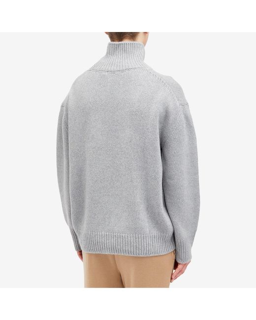 PANGAIA Gray Recycled Cashmere Knit Chunky Turtleneck Sweater for men