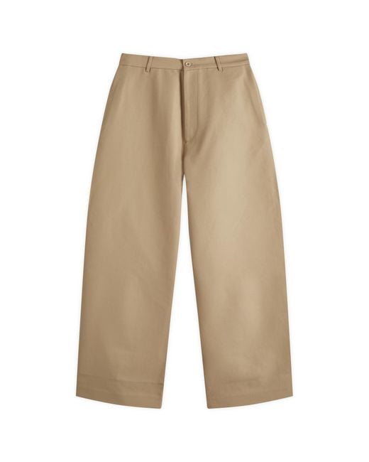 Acne Natural Plass Double Cotton Twill Trousers for men