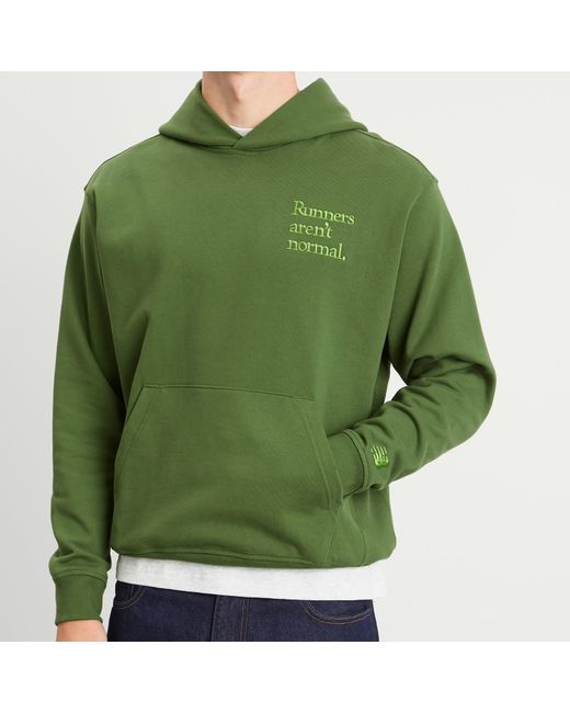 New Balance Green Athletics Runners Arent Normal Hoodie for men
