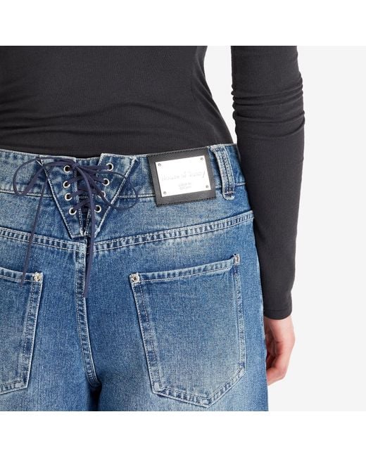 House Of Sunny Blue Low Rise Wide Leg Jeans