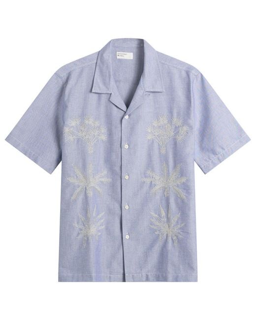 Universal Works Blue Oxford Shirting Road Trip Shirt for men