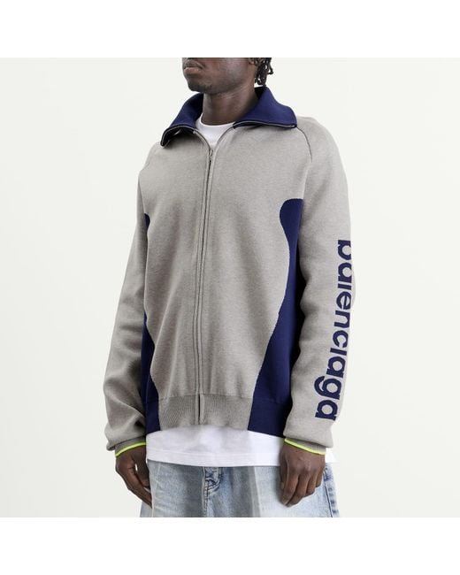 Balenciaga Blue Zip-Up Sport Jacket for men