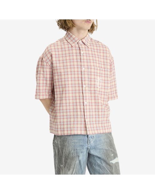 NAHMIAS Brown Plaid Summerlandum Cropped Short Sleeve Shirt for men