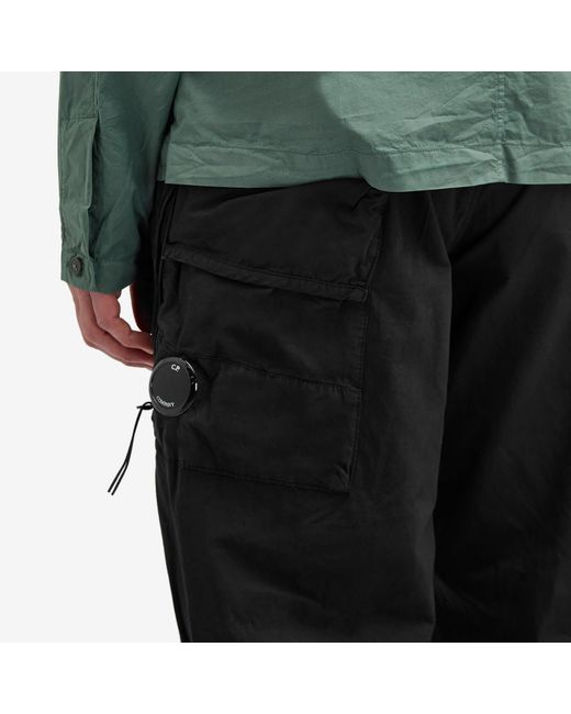 C P Company Black Micro Reps Loose Utility Pants for men