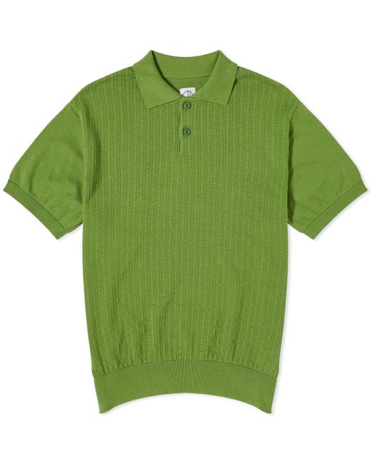 POLAR SKATE Green Miles Knit Polo Shirt for men