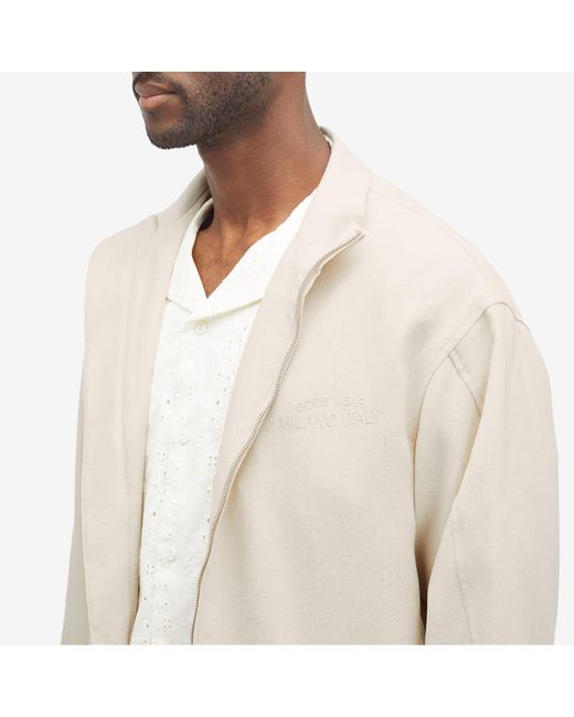 Gcds White Linen Logo Track Jacket for men
