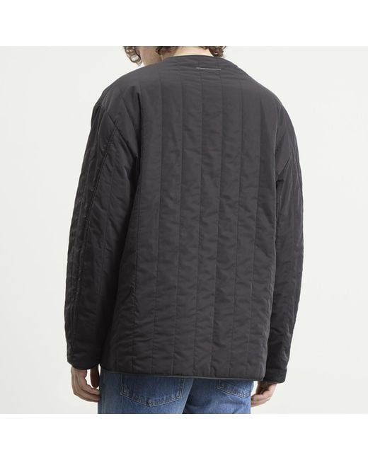Maison Margiela Black Mm6 Light Padded Collarless Jacket for men