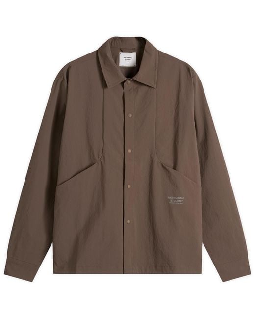 Pas Normal Studios Brown Off-Race Tech Overshirt for men