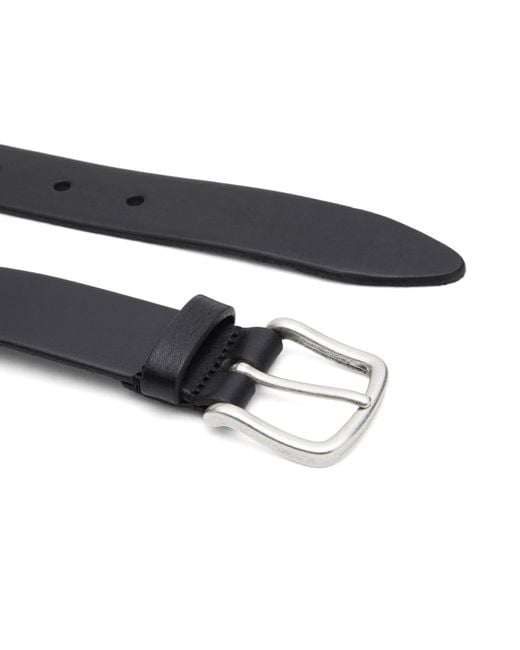 Andersons Black Andersons Narrow Stud Trimmed Leather Belt for men