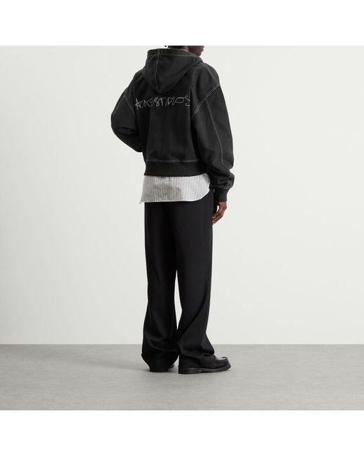 Acne Studios Foscar H U Zip Autograph Logo Zip Hoodie in Black for
