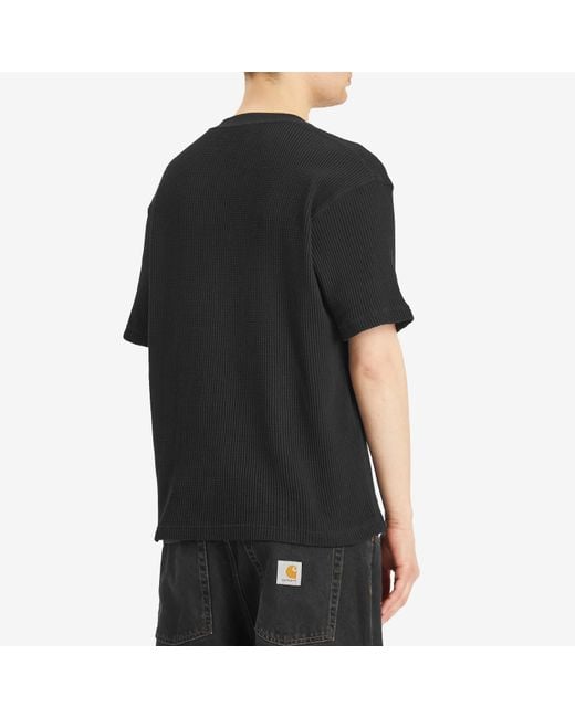 Pleasures Black Twitch Waffle T-Shirt for men