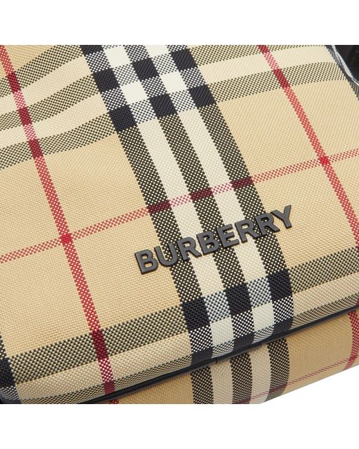 Burberry Black Freddie Check Cross Body Bag for men