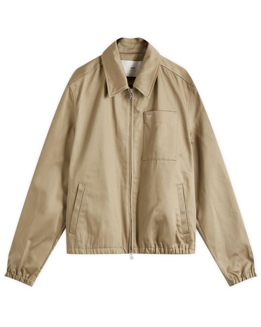 AMI Natural Adc Zipped Cotton Jacket for men