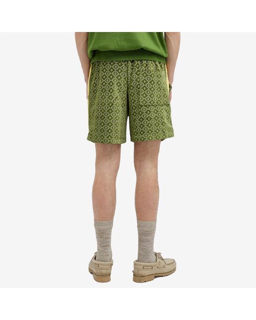 Drole de Monsieur Green Monogram Shorts for men