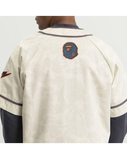 A Bathing Ape Natural Solid Camo Baseball Shirt for men