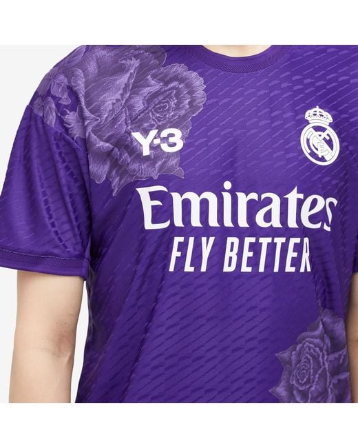 Y-3 Purple X Real Madrid 4Th Jersey Top for men