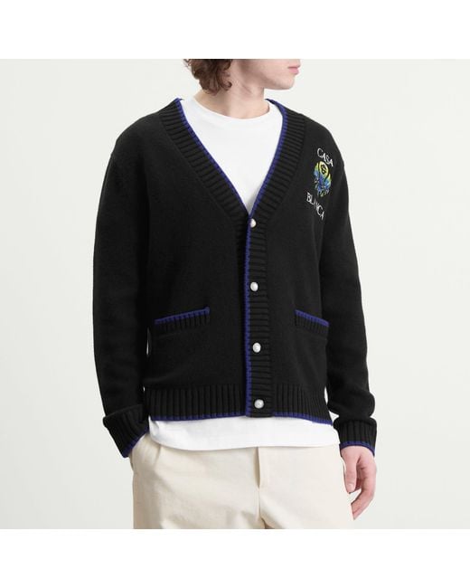 Casablanca Black Flaming Tennis Ball Cardigan for men