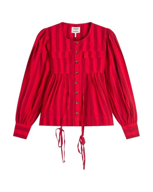 Damson Madder Red Charlize Stripe Blouse