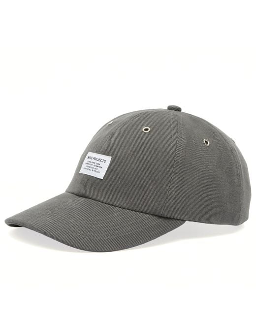 Norse Projects Gray Bull Denim 6 Panel Cap for men