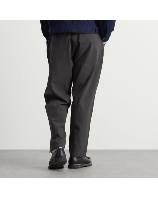 Universal Works Gray Seattle Cotton Pleated Track Pant for men