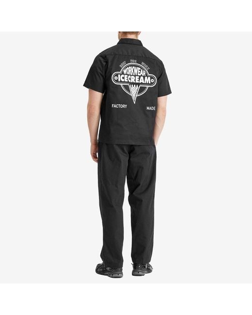 ICECREAM Black Quarter Zip Work Shirt for men