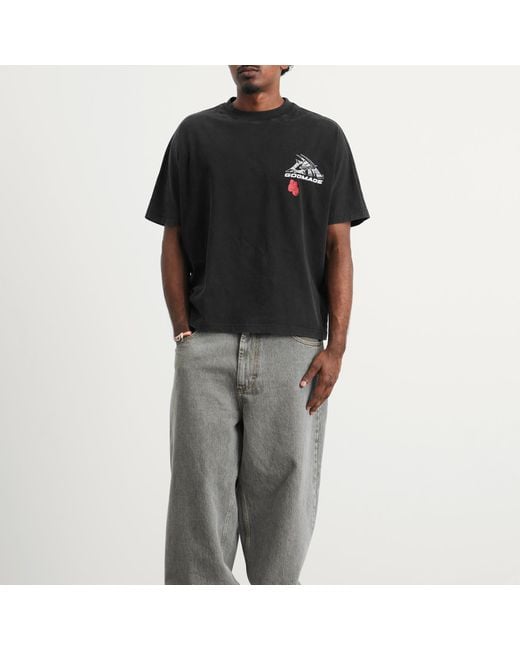 God Made Black Gm Logo Wrapped T-Shirt for men