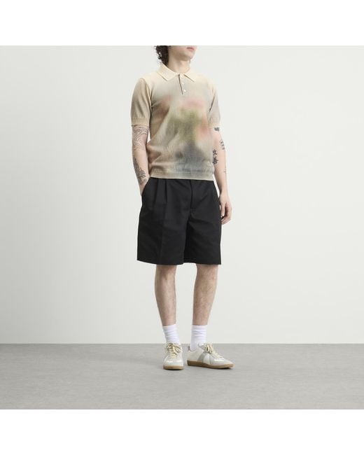 Maison Margiela Natural Knitted Cotton Polo Shirt for men