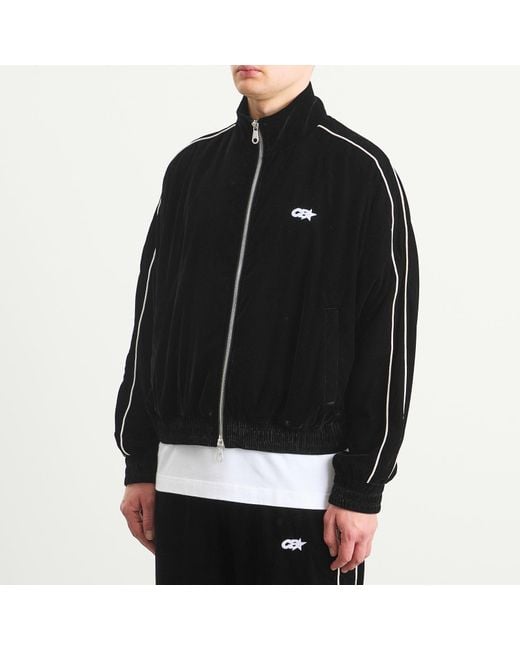Cole Buxton Black Velour Track Jacket for men